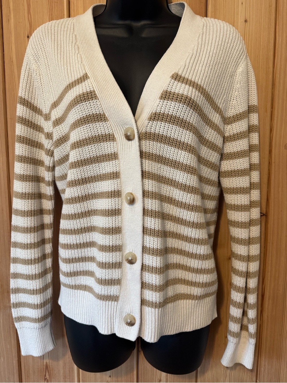 Joe Fresh Cream Open-Front Knit Cardigan